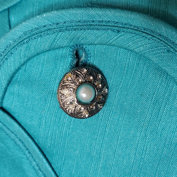 MOSHITA COUTURE AQUA/TEAL blazer sz 16 - Picture 2 of 7